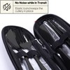 Travel Utensils with Case, Quatish Portable Silverware Set for Work,