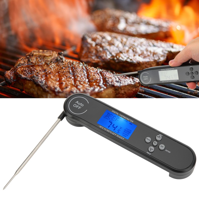 Digital Multifunction Food Thermometer Folding 180° Rotation Probe 22℉572℉ 30℃300℃