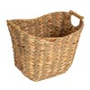 Household Essentials Water Hyacinth Seagrass Scoop Basket with Bamboo Handle,