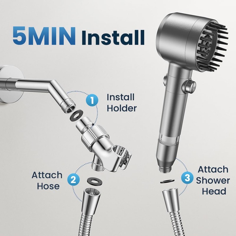 JOMST Filtered Shower Head with Handheld,High Pressure Shower Head 4