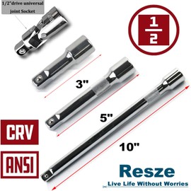4Pcs 1/2 Inch Drive Impact Socket Extension Set