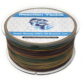 Reaction Tackle Braided Fishing Line Green Camo 100LB 300yd