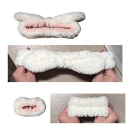 BINJO Juego de diademas y muñequeras para lavado facial, color blanco