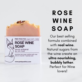 Pink Posh Fox, 6 pack Soap Gift Set, Vegan, Palm Oil Free, Ethically Sourced, Cold Pressed, Cold Process Natural Soap, Variety Pack, Most Popular Scents, Essential Oil Solid Soap Bar, Sensitive Skin Safe Soap for Face and Body, Canadian Made, Bachelorett