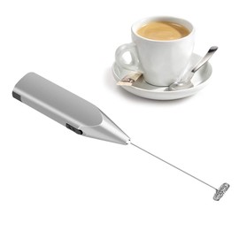 TECHVIDA Agitadores, Espumador de Leche, Mini Batidor Eléctrico Batidora de Café, Mezclador de Acero Inoxidable, Apto para Espuma de Leche, Agitador de Café, Huevos de Agitación