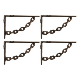 4 Cast Iron Rustic Chain Brackets Braces Bookshelf Brackets