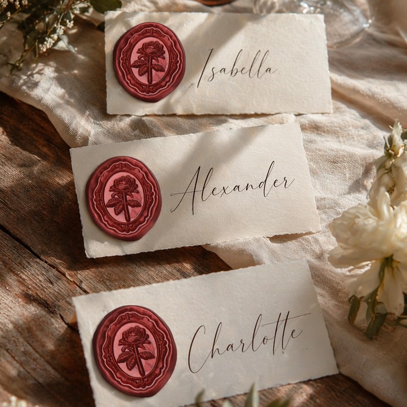 Wax Seal Stickers 50 PCS Rose Self Adhesive Wedding Invitations