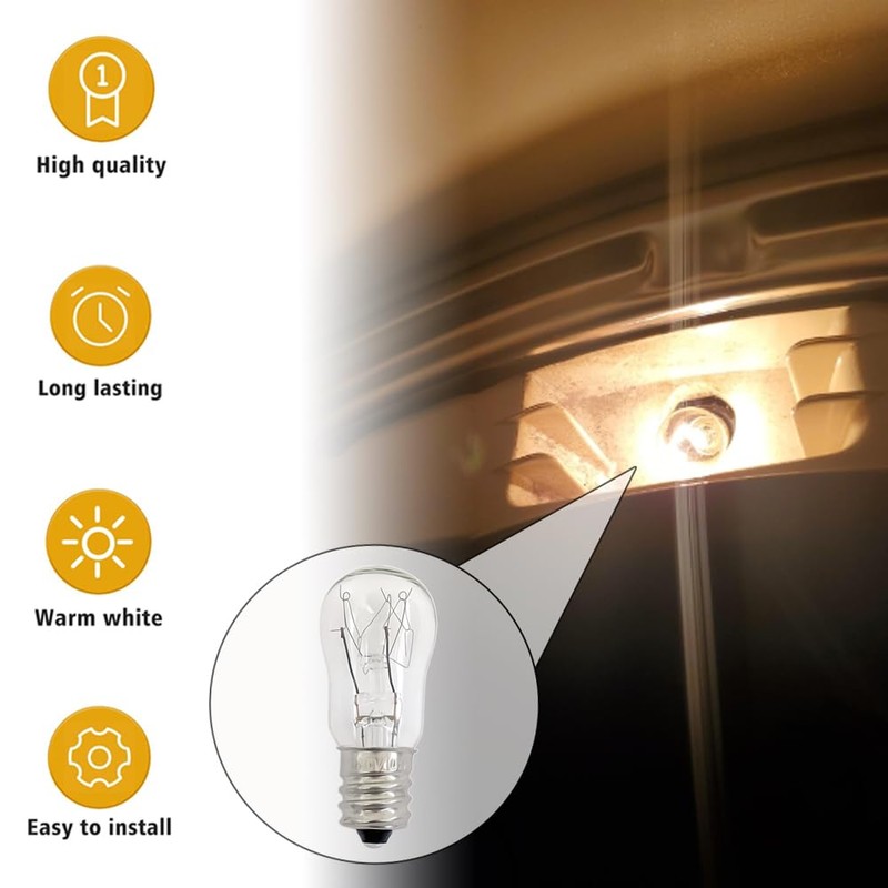WE05X20431 Dryer Drum Replacement Bulbs,120V/10W/E12,Dryer Light Bulb Compatible with GE