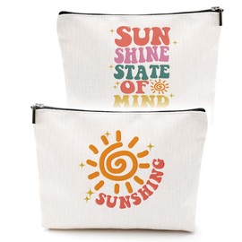 VICBOU Cool Gifts for Mom Mothers Day Makeup Bag Mom Gifts from Daughter Sunshine Inspirational Best Mom Ever Cosmetic Bag for Women Mother Friend Sister Aunt Wife Grandma Christmas Birthday Gifts