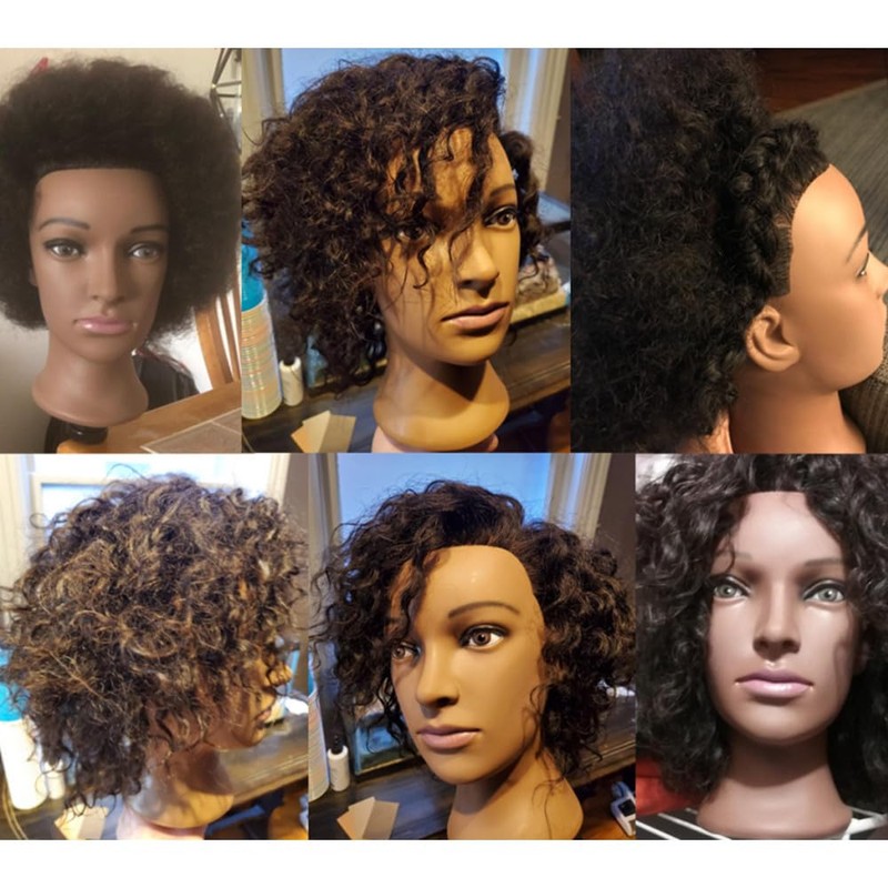 Hairginkgo 100% Human Hair Mannequin Head Hairdresser Training Head Manikin