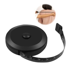 Tape Measure for Sewing, Retractable Tape Measure, Soft Double-Sided Measuring Tape, for Measuring Clothing, Chest Circumference and Waist Circumference, 0-150 cm, Black