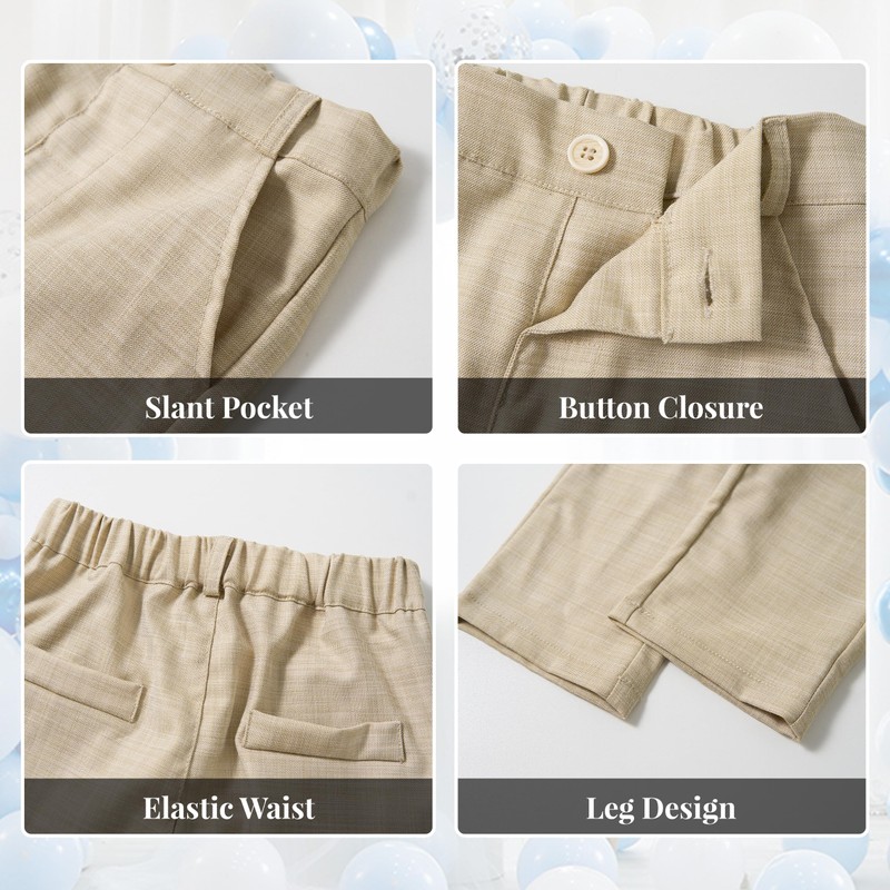 Volunboy Baby Boys' Suit Vest Festive Wedding Clothing Set 4-Piece,