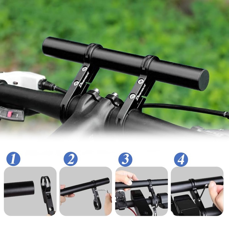 Mesee Aluminium Bicycle Extender Mount, 20 cm Bicycle Handlebar Extender,