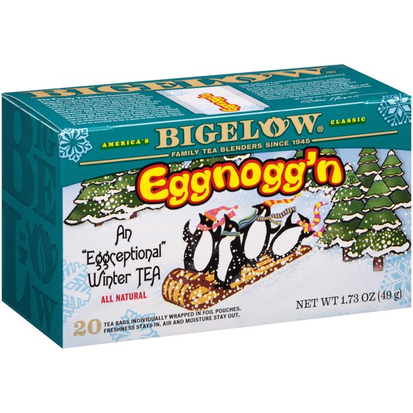 Bigelow Eggnogg'n Black Tea Bags, 18 Count Box (Pack of 6), Caffeinated Black Tea, 108 Tea Bags Total
