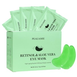 PEAUAMIE PEAUAMIE Under Eye Patches with Retinol and Aloe Vera Eye Mask for Dark Circles and Puffiness, Face Mask Skin Care Products 30 Pairs