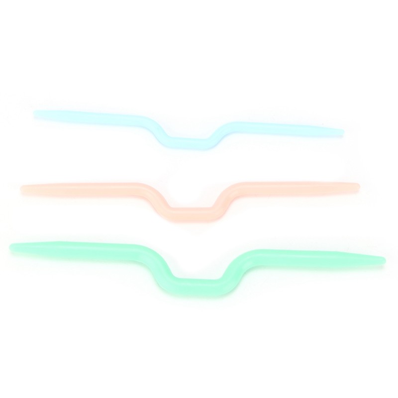 150Pcs Knitting Cable Needles 3 Sizes Smooth Durable Crooked Needle