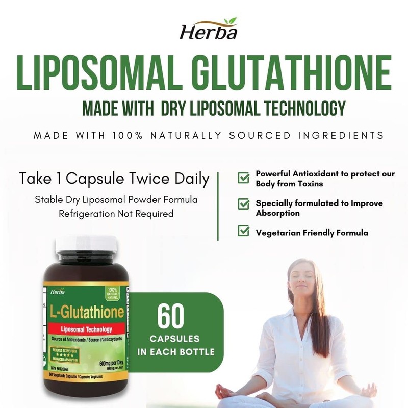 Herba Liposomal Glutathione Supplement - 600mg Per Day | 60