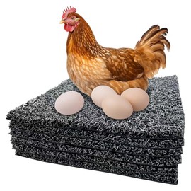 CLOCAL Chicken Nesting Box Pads | 4PC Washable Nesting Mats (12"x12") - Durable Plastic Coop Liners, Odor-Proof Chicken Bedding for Indoor/Outdoor Laying Boxes (4pack-Gray)