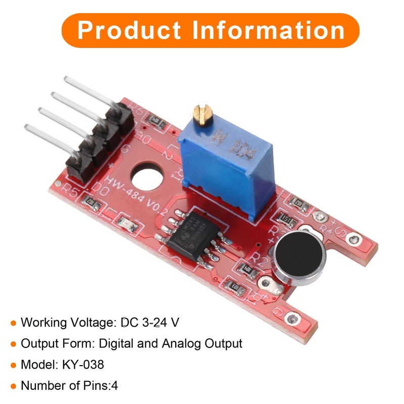 MECCANIXITY 2 Pcs Microphone Sound Sensor KY-038 Voice Detection Module
