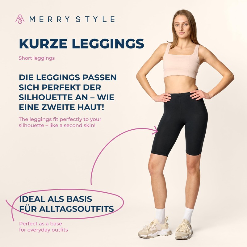 Merry Style MS10-145 Women’s Short Leggings Made from Viscose -