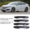 8pcs Smart Exterior Door Handle Cover Trim Carbon Fiber Style