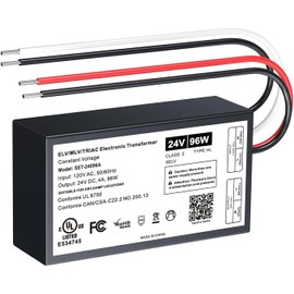 96W Dimmable LED Driver, 24V Triac/ELV/MLV AC to DC Power Supply for LED Light, Halogen Bulb, LED Transformer Compatible with Lutron & Leviton Dimmer, for Indoor/Outdoor Use, UL&FCC-Listed, Class 2