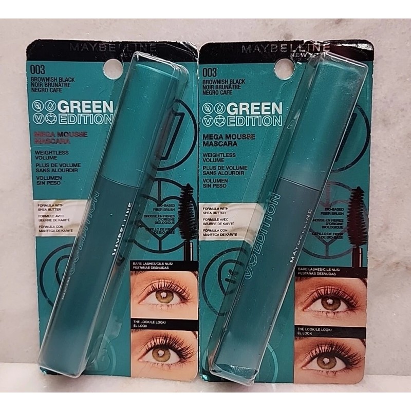 2-Maybelline Green Edition Mega Mousse Mascara Smooth Brownish Black #003