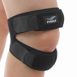 FiCOLY 膝サポーター ひざ サポーター 膝 固定 バンド 膝固定 スポーツ ランニング テニス 調整可 左右兼用 FK-4