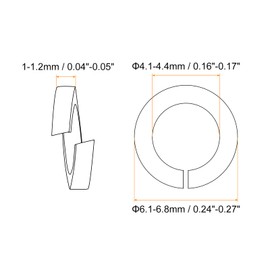 sourcing map 150 Pcs Spring Lock Washer, M4 Split Lock Washer Assortment 304 Stainless Steel Lock Washers for Screws Bolts Nuts, Silver