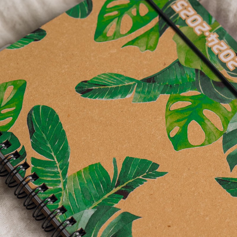 BRUNNEN Jungle Leaves School Diary (2024/2025), 2 Pages = 1