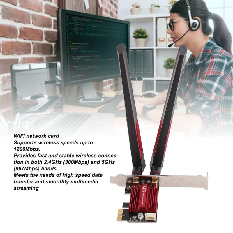 Gugxiom PCIE-WLAN-Karte mit Dualband-Leistung und Bluetooth 4.0 C Steigern Sie