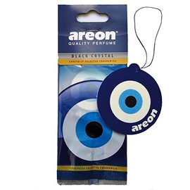AREON Car Air Freshener Hanging Black Crystal Blue Eye Oriental Nazar Amulet Home 2D Paper Pack of 1