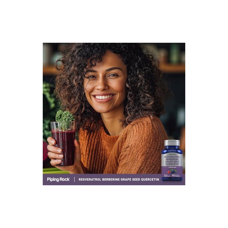 Piping Rock Resveratrol Berberine Grape Seed & Quercetin Complex |