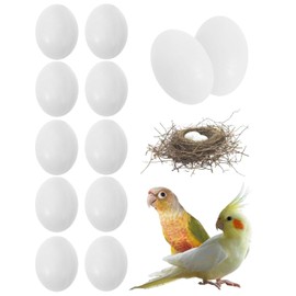 JUKOTA Pack of 10 fake pigeon eggs, pigeon eggs, simulation of solid plastic eggs for hatching pigeons, pigeon accessories, aid for pigeons, agricultural tool for poultry