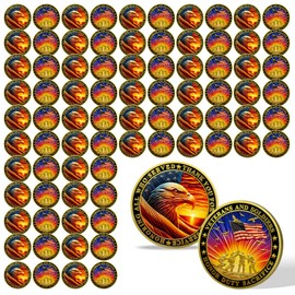 YGLLSSY 82Pcs Veteran Military Challenge Coin Rainbow Eagle U.S.Flag Collectible Coin Thank You for Your Service Coins Army Appreciation Gifts for Veteran