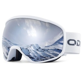 Odoland OTG Ski Goggles with Anti-fog, Anti-glare Lens UV400 Protection Adult Snow Goggles, Double Spherical Goggles for Skiing Skating Snowmobiles and Snowboards Suit Men and Women WSS