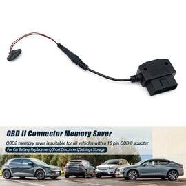 SIDMILE OBD2 Memory Saver Connector for Car Battery 9V, 16 Pin OBD ll Connector Vehicle Memory Saver Reliable and Easy 9 Volt Battery Powered
