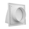 4-Inch White External Hooded Cowl Ventilation Grill Cover with Backdraft