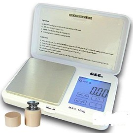 G&G TS100g/0.01g Including 100g Calibration Weight, Pocket Scales, Digital Scales, Coin Scales, Gold Scales (White, 100g x 0.01g Including Calibration Weight)