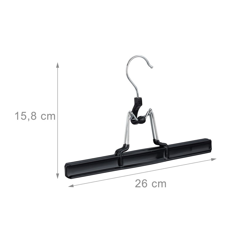 Relaxdays Metal Trouser Hangers Pack of 5, 360° Swivel Hooks,