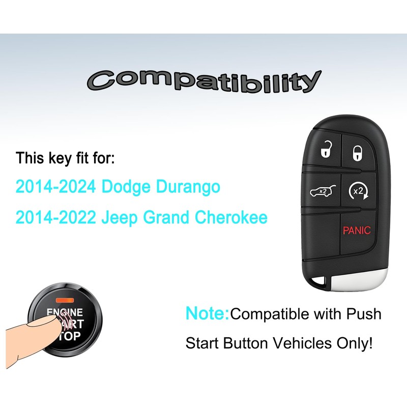 Smart Key Fob for Jeep Grand Cherokee 2014-2022, YIKEBALOG Keyless