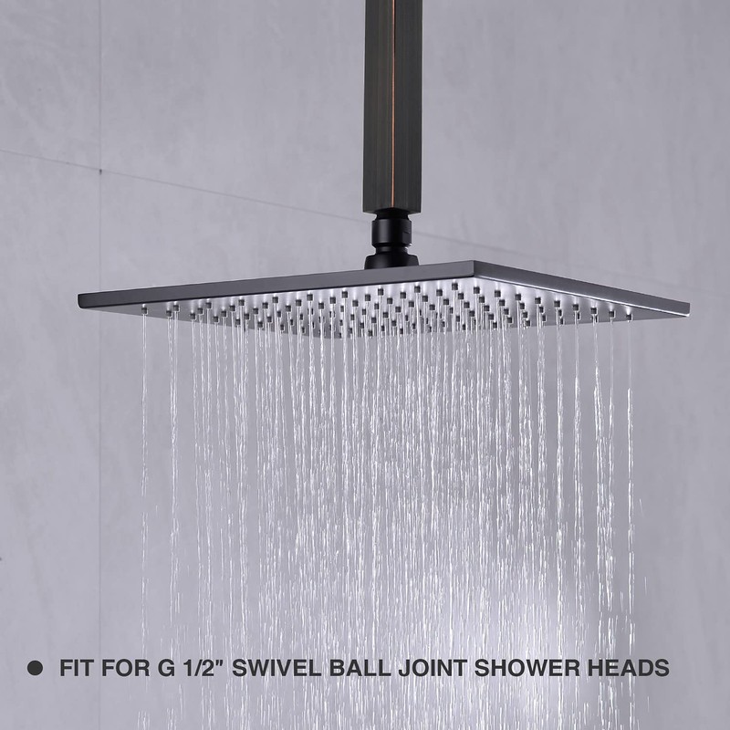 Brushed Bronze Ceiling Mounted Shower Arm with Flange 6 Inch