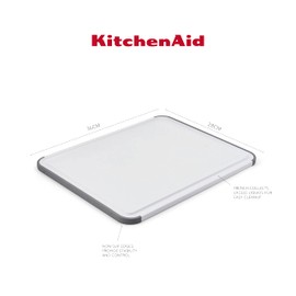 KitchenAid KEG700NOSMGA Classic 35 x 28 cm with Trench Non-Slip Chopping Board Polypropylene Plastic White