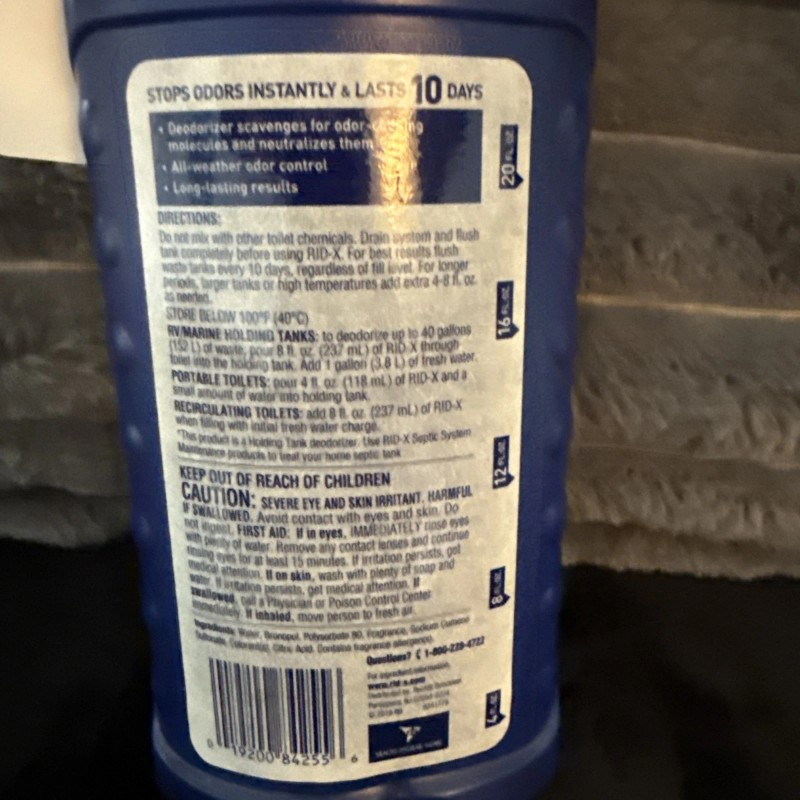 Rid-X Deodorizer Holding Tank Fresh Scent Liquid RV Boats Toilet