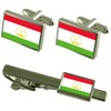 Tajikistan Flag Cuff Links Ties Matching Same Fabric Box Set