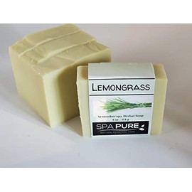 Spa Pure Aromatherapy Luxury Soap, made with plant based ingredients, essential oils, all natural vegan, 4.5 oz each (Lemongrass)