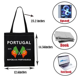 Portugal Flag Tote Bag Portugal Trip Shopping Bag for Traveler Portugal Souvenir Gift (Portugal Trip TOTE)