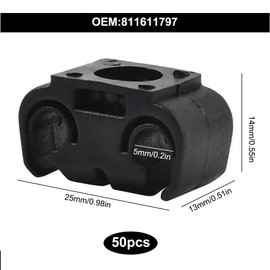 50pcs Car Brake Line Clip Brake Line Holder Brake Hose Clip Black Plastic Brake Line Brake Hoses Double Clip General Automotive Accessories