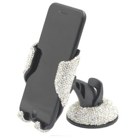Bestbling Crystal 360-degree Rotating Car Air Vent Mount Holder Bling car Dashboard Phone Holder for Smartphones. (Silve4r)