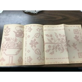 WB-579 Workbasket Iron-On Transfer-Cross stitch fruit bowl, tree of life sampler